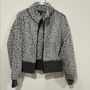 Express Elegant Gray Sherpa Jacket